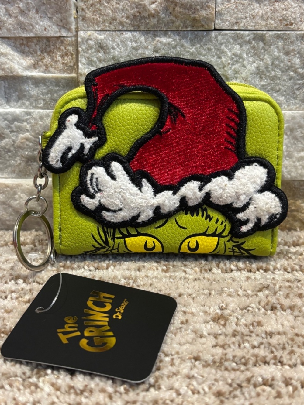 Dr. Seuss’ The Grinch Plush Tote Bag & Wallet Set - Officially Licensed - Picture 10 of 16